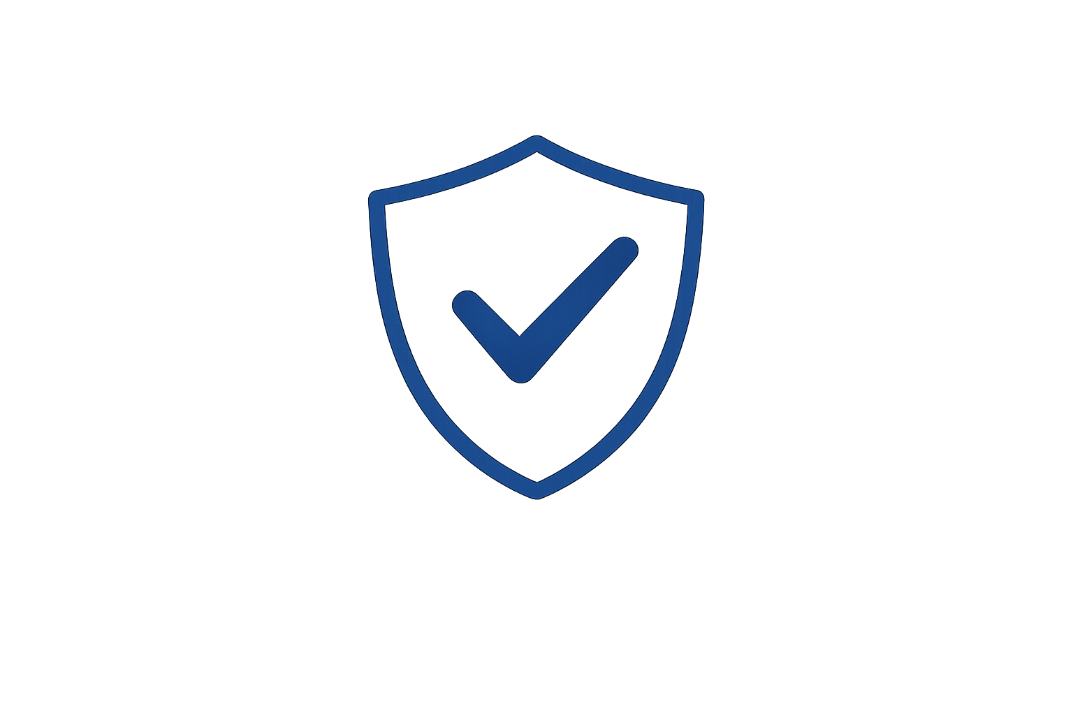 A blue shield icon with a checkmark inside, centered on a plain white background. globe sourcing for polymer plastic granules trader indentor importer distributor pp pe pvc hdpe ldpe lldpe mldpe flame retardants masterbatches polypropylene raffia