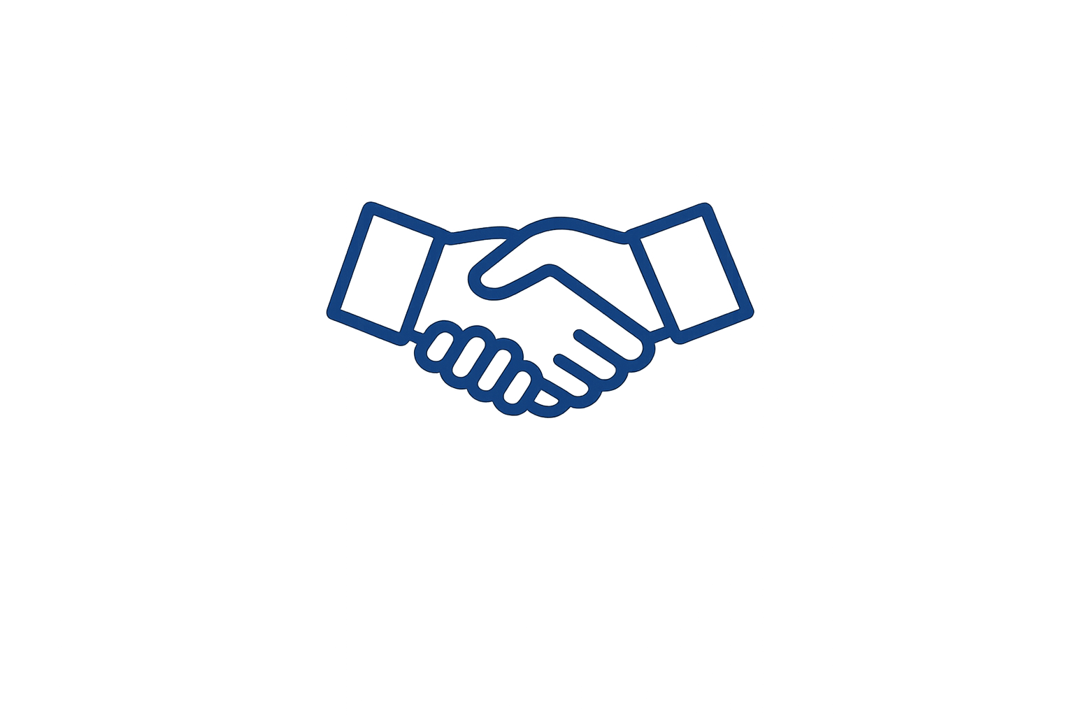 A simple blue line drawing of two hands shaking, centered on a plain white background. globe sourcing for polymer plastic granules trader indentor importer distributor pp pe pvc hdpe ldpe lldpe mldpe flame retardants masterbatches polypropylene raffia